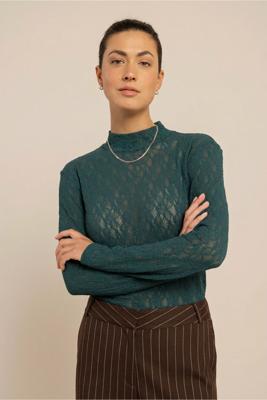 Studio Anneloes Reagan lace col top 14237 Teal