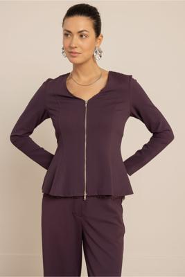 Studio Anneloes Polly peplum twill top 14249 Aubergine