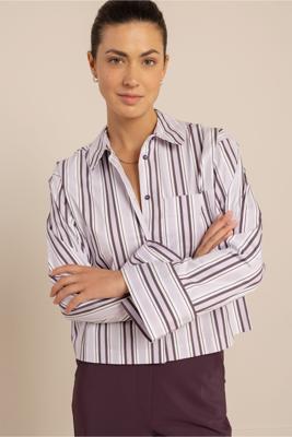 Studio Anneloes Erina stripe blouse 14285 Light Aubergine- Aubergine