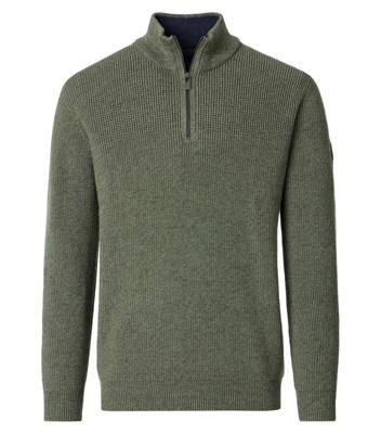Casamoda Half Zip Trui Troyer 126280020 Groen