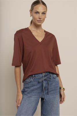 Studio Anneloes Fiore vneck t-shirt 14059 Rust