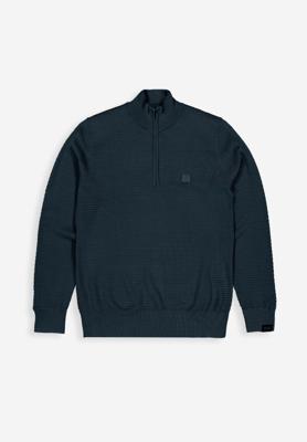 Butcher of Blue Half Zip Structure Trui M2626027 kobalt