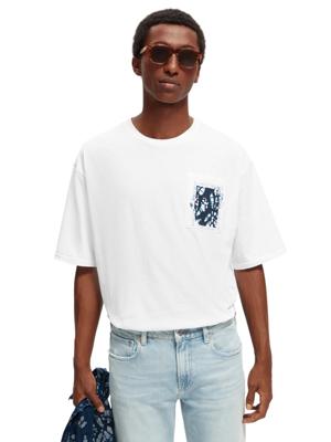 Scotch Heren T-shirt Korte Mouw met Rugprint 171984.0006 Wit