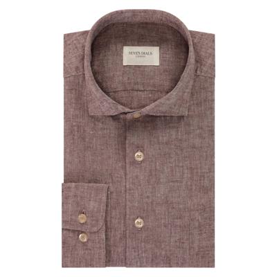 Seven Dials Linnen-Mix Overhemd SDL24107AV01 Bruin