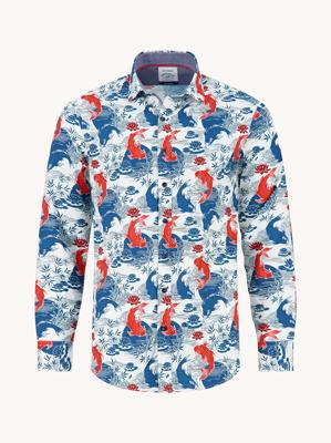 A Fish Named Fred Overhemd Koi Karper 34.001 Navy