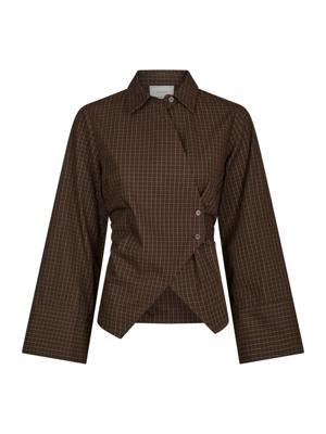 Neo Noir Blouse Fenli Check | Aubergine