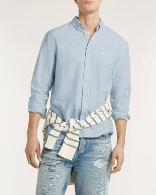 Denham button down Overhemd Scissor  01-26-01-40-041 Green