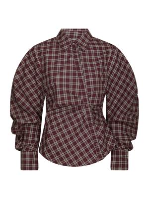 Neo Noir Blouse Neoella Check | Plum