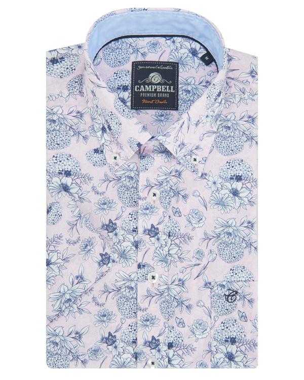 Campbell Classic - Casual Overhemd Heren Kleding Korte Mouw