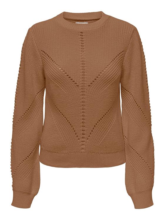 Only Trui Onlella Life Ls O-neck Cc Knt 15294635 Toasted Coconut Dames Maat - S