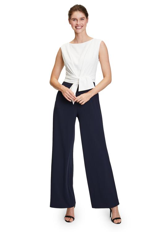 Vera Mont jumpsuit wit blauw 241 01784867