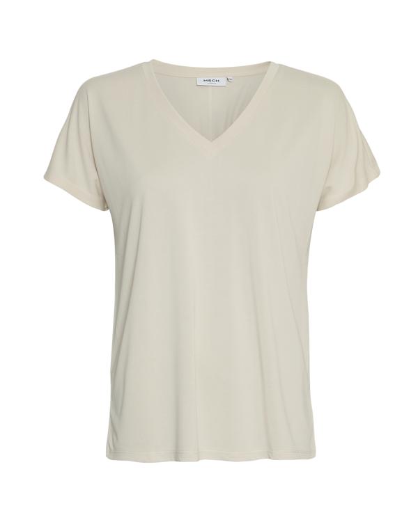 MSCH Copenhagen Mschfenya Modal V Neck Tee Tops & T-shirts Dames - Shirt - Zand - Maat L/XL