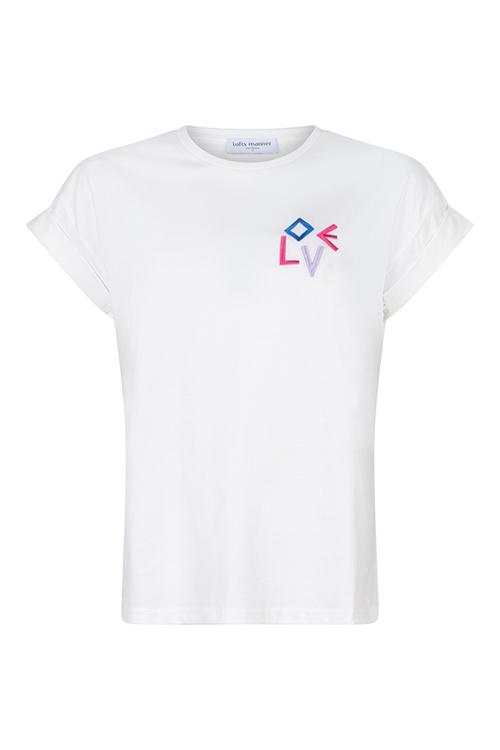Lofty Manner T-shirt Tee Alivia Pc10 100 White Dames Maat - S