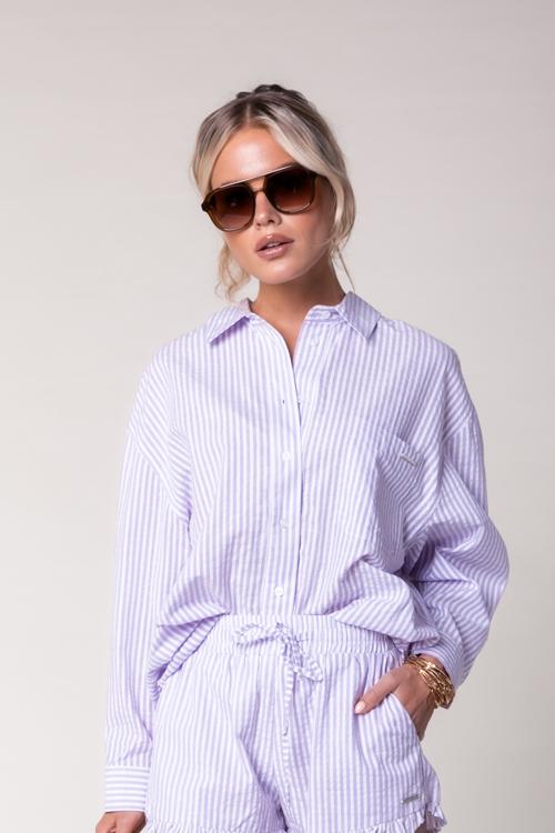 Colourful Rebel Vicky Striped Dropped Shoulder Blouse - M