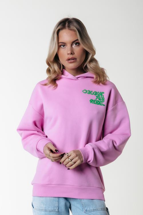 Colourful Rebel Logo Wave Clean Oversized Hoodie - XS