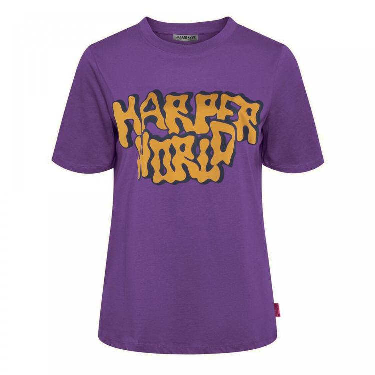 Harper & Yve T-shirt Harperworld Ss Aw24y303 916 Dark Violet Dames Maat - L