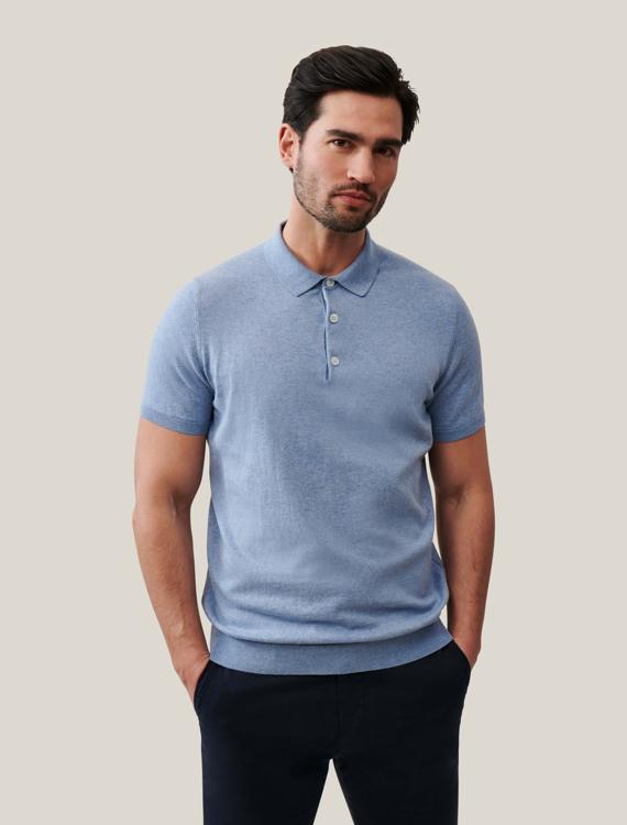 Cavallaro Napoli - Sorrentino Poloshirt Lichtblauw - Regular-fit - Heren Poloshirt Maat XL