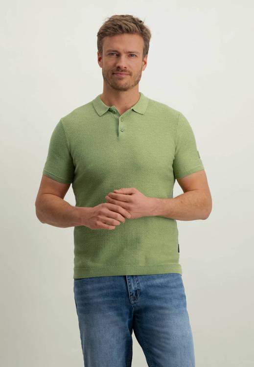 State of Art - Knitted Poloshirt Groen - Modern-fit - Heren Poloshirt Maat XXL