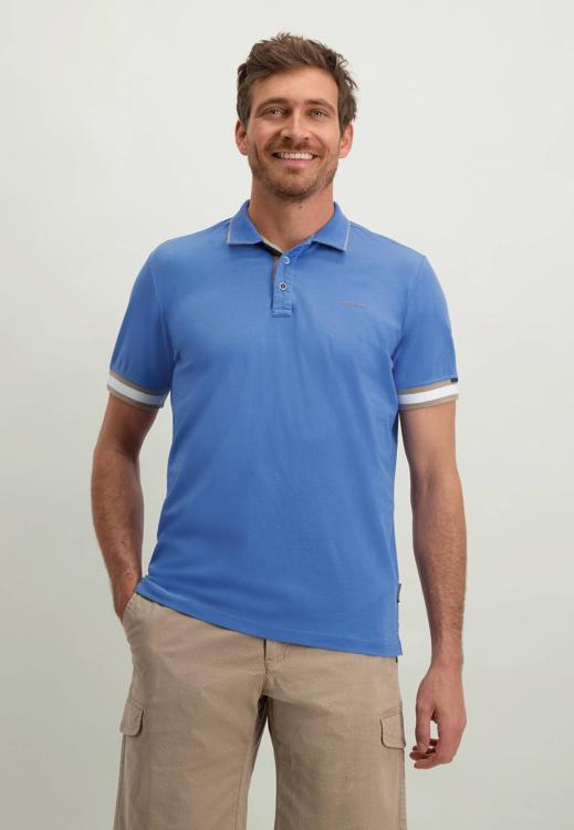 State of Art - Piqué Polo Plain Blauw - Modern-fit - Heren Poloshirt Maat L