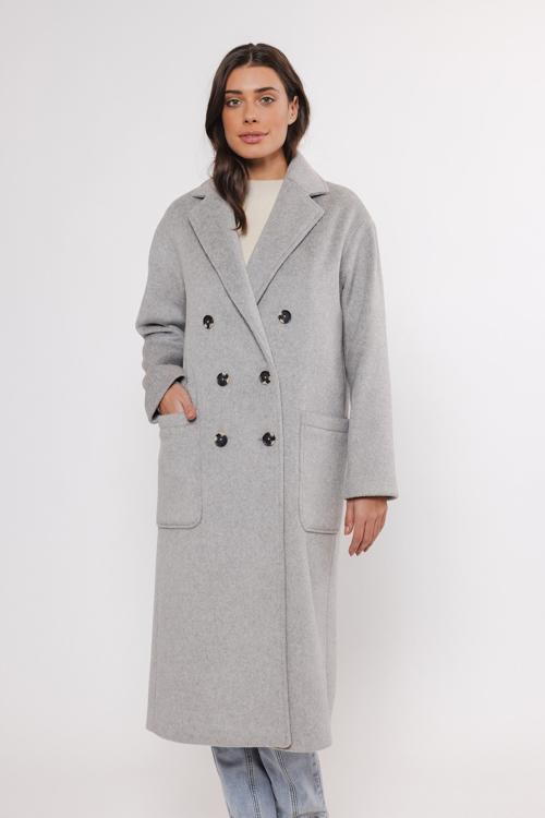 RINO & PELLE - Long Double Breasted Coat - Teuni.7002411 - 9000 light grey