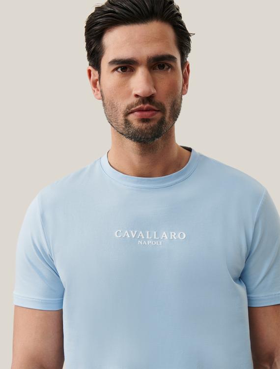 Cavallaro Napoli - Mandrio T-Shirt Logo Lichtblauw - Heren - Maat M - Regular-fit