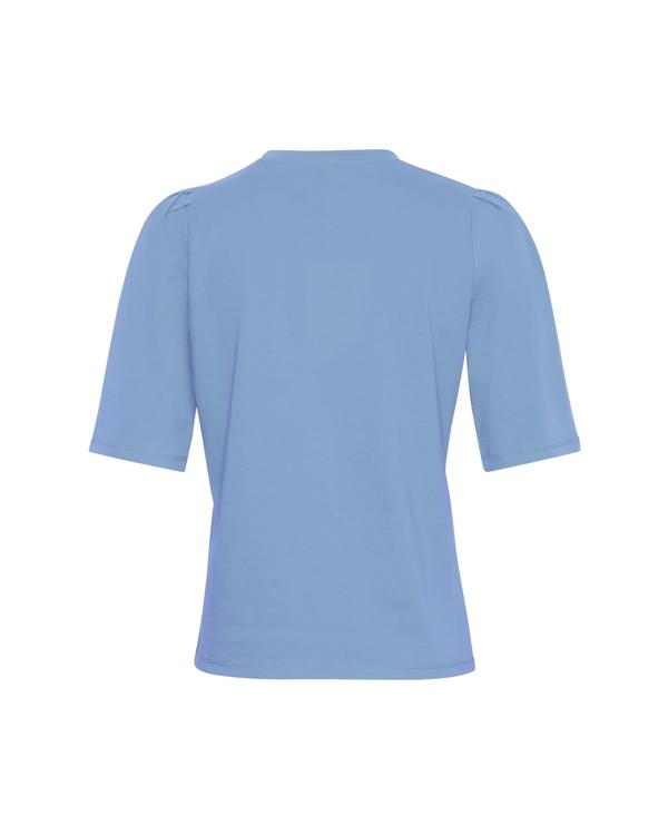 MSCH Copenhagen Mschbettia Organic Puff Tee Tops & T-shirts Dames - Shirt - Blauw - Maat XS/S