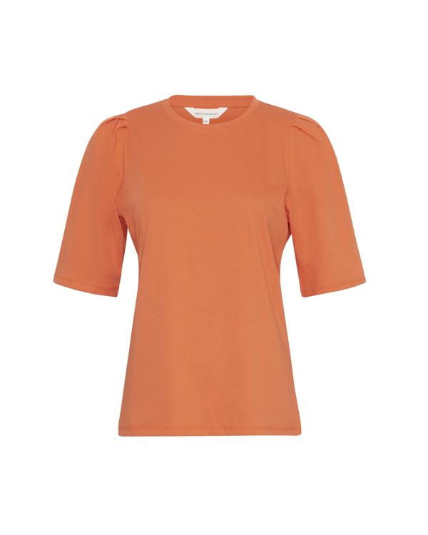 MSCH Copenhagen Mschbegitta Organic Puff Tee Tops & T-shirts Dames - Shirt - Rood - Maat XS/S