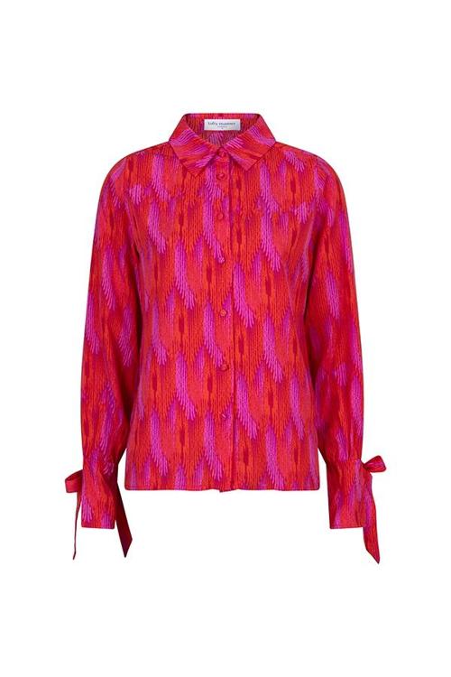 Lofty Manner Blouse Blouse Fem Qa04 803 Feather Print Dames Maat - XS