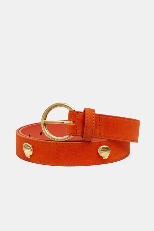 Fabienne Chapot Studded Shell Belt Riemen - Oranje - Maat 85