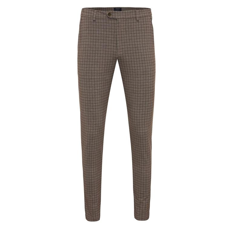 DEMETRIO Trouser with check Light brown (TRPAIE151 - 401)