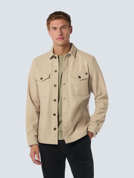 No Excess Mannen Gemêleerd Overhemd Khaki XXXL