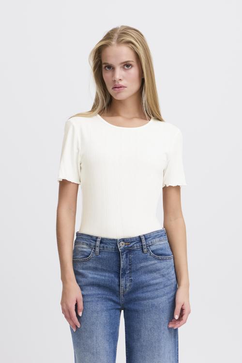 Ichi T-Shirt Donna In Cotone Con Scollo A V – Maglietta Maniche Corte