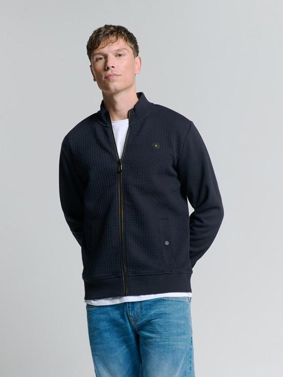 No Excess Mannen Sweater Met Rits Blauw XXXL