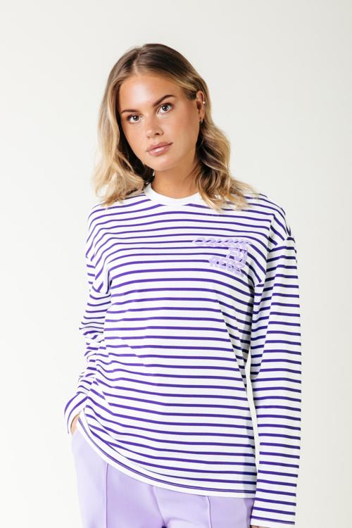 Colourful Rebel Logo Wave Stripe Longsleeve Tee- L