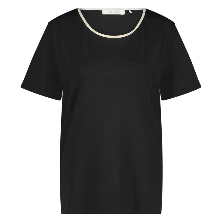 NUKUS Tirza Top Uni Tops & T-shirts Dames - Shirt - Zwart - Maat S