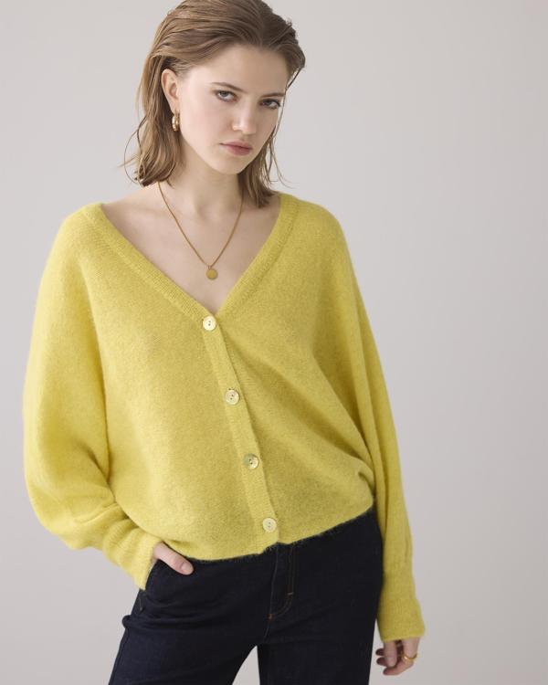 7s5897-70005 Oversized cardigan feather light alpaca knit