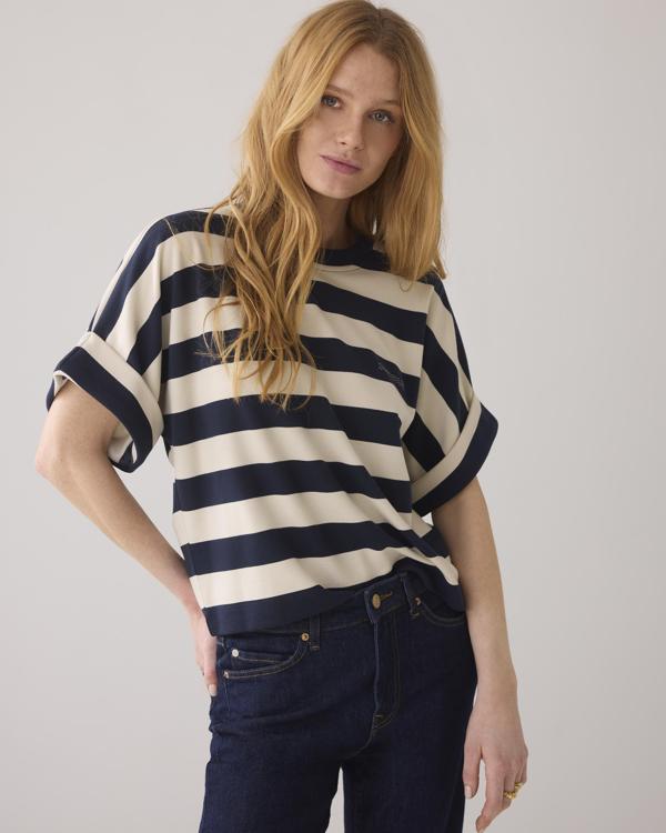 Summum - 3s5112-30681 - Boxy top Big Stripe Heavy Jersey