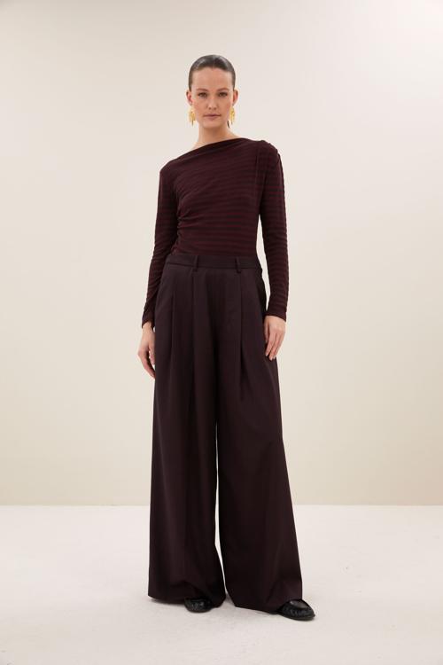 By-Bar Leya Gedrapeerde Top Burgundy By-Bar Top 26411117