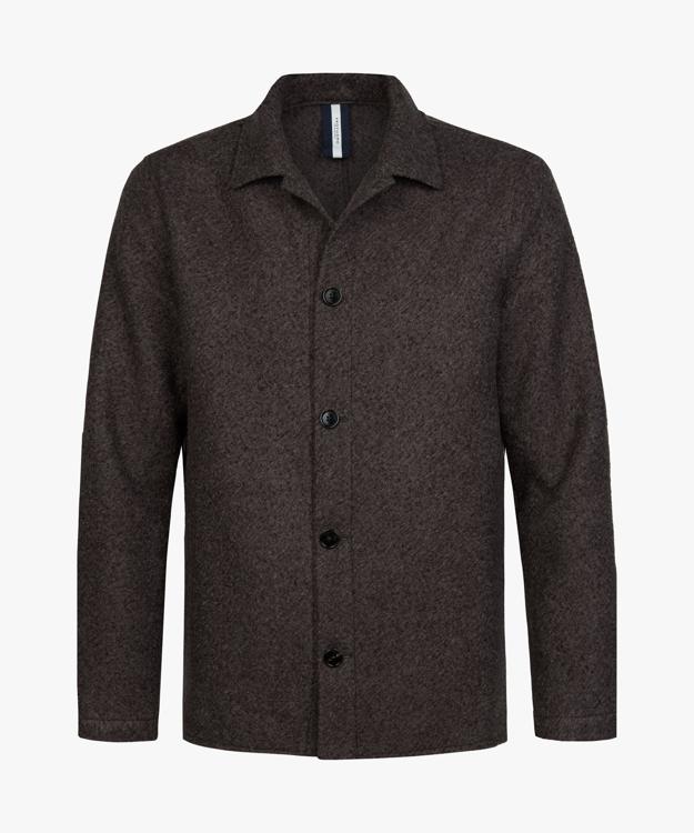 Profuomo Wollen Overshirt Bruin PPXF30035A
