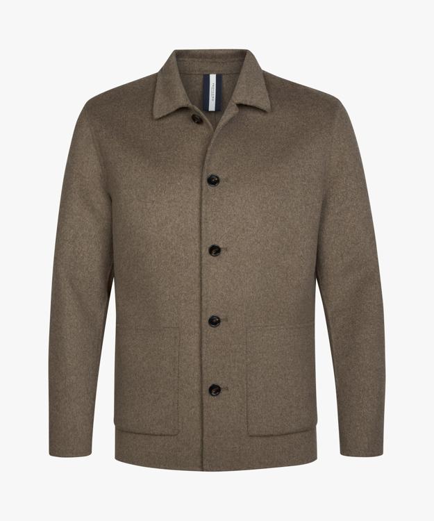 Profuomo Wollen Overshirt Bruin PPXF30011I
