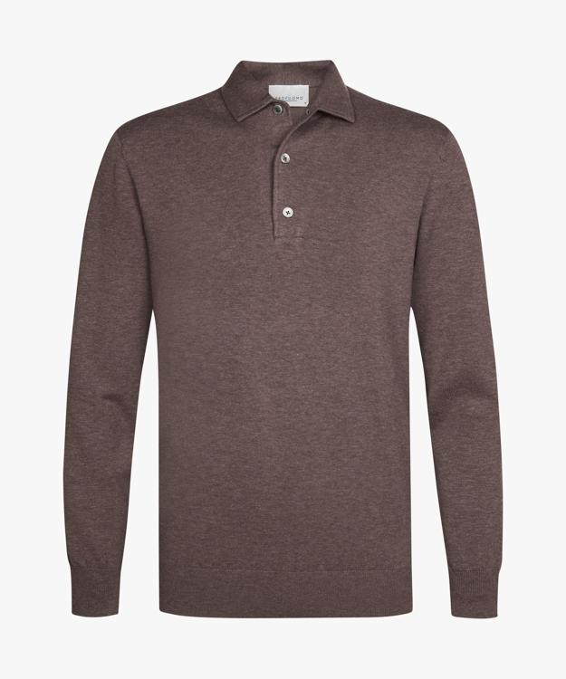 Profuomo Lyocell-Zijde Polo Trui Bruin PPXJ30003D