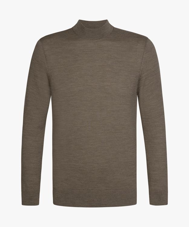 Profuomo Wollen Mock Neck Trui Bruin PPXJ30028H
