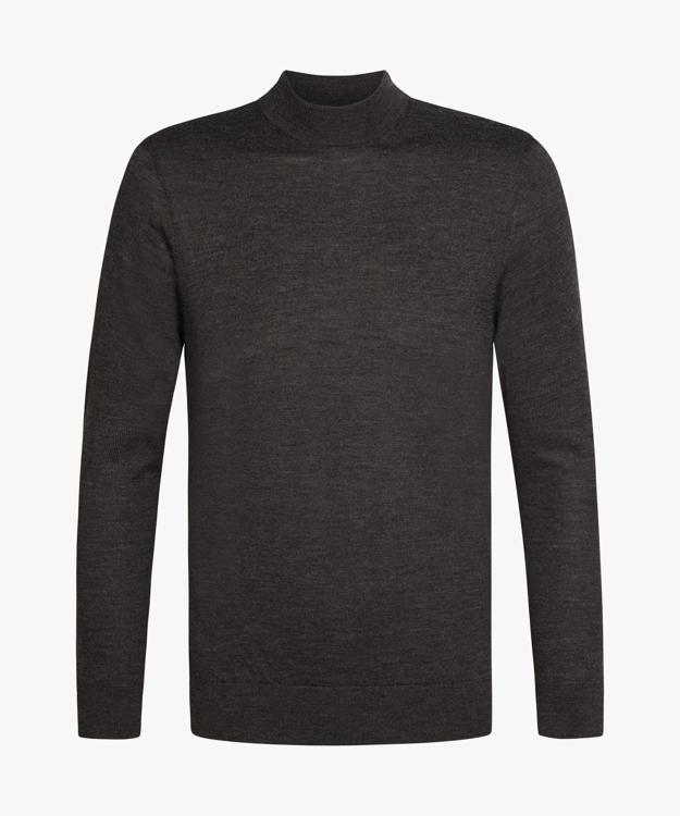 Profuomo Wollen Mock Neck Trui Antraciet PPXJ30028G