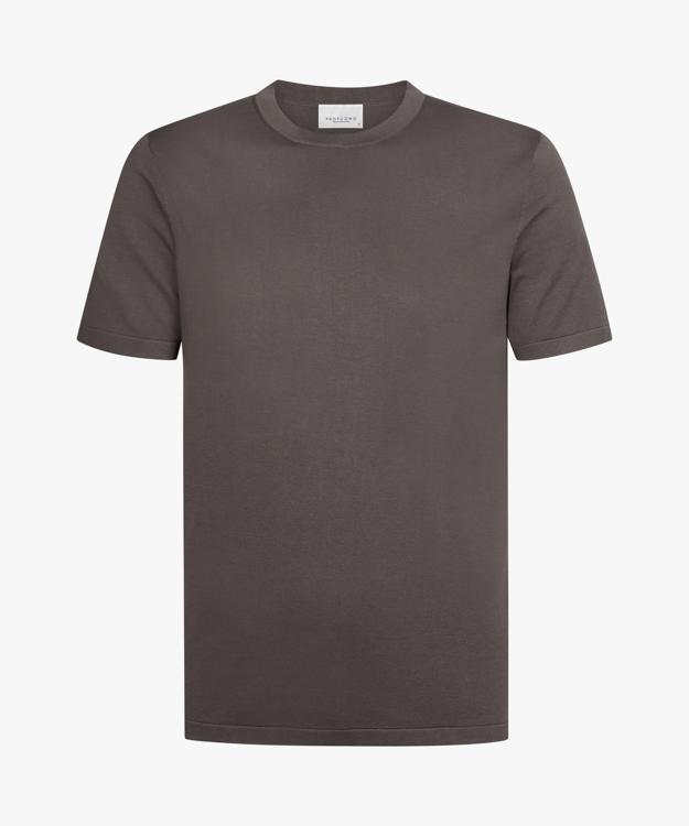 Profuomo Katoenen T-shirt Ronde Hals Antraciet PPXT30005G