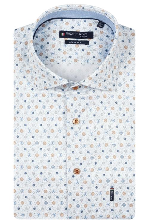 Giordano Overhemd Regular Fit Wit Print 617022