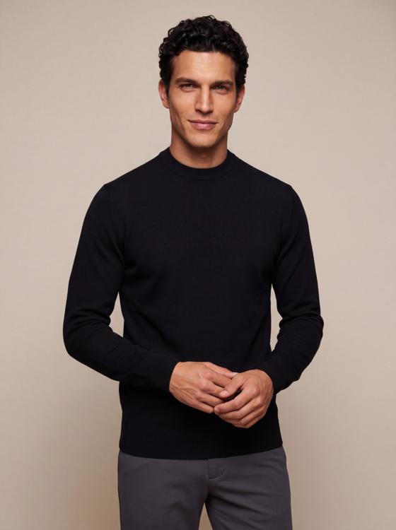 Cavallaro Napoli Mock Neck Trui Zwart 118265005