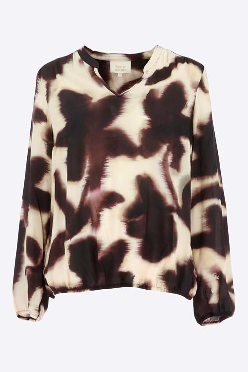 Signe Nature Blouse Bordeaux Beige 840377