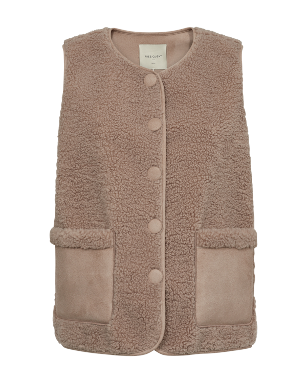 Freequent Vest Fqlamby Waistcoat 203595 Simply Taupe Dames Maat - S